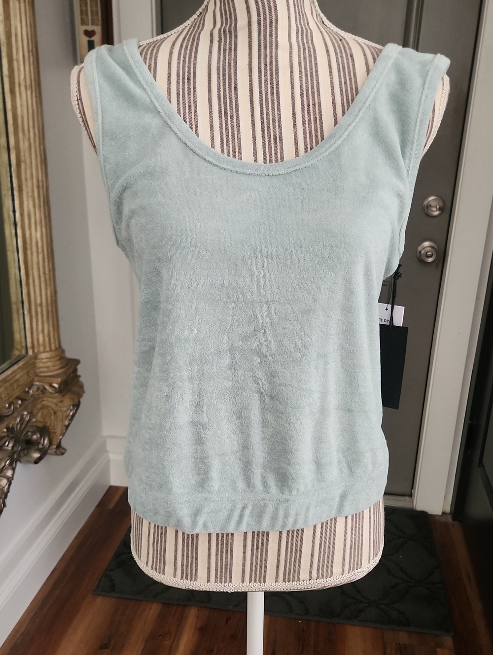 Black Tape_ Pale Aqua Terry Tank Top